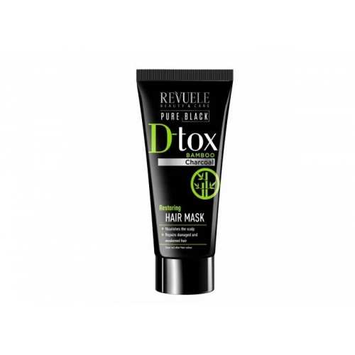 Revuele Маска відновлююча для волосся з бамбуковим вугіллям PURE BLACK DETOX, 200 мл