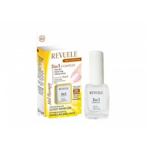 Revuele Комплекс 3 в 1- швидке вис-ня, тверде покр. та глянц. блиск NAIL THERAPY, 10 мл