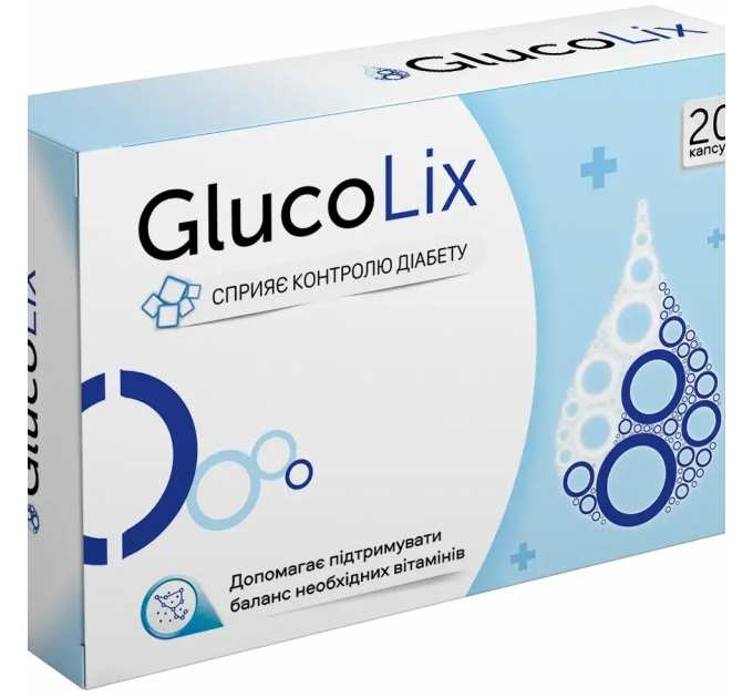 Glucolix (Глюколікс) сприяє контролю діабету, 20 капс